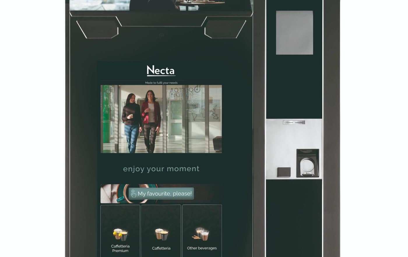 The 24-inch touchscreen menu on a Necta Barista 1000 Touch