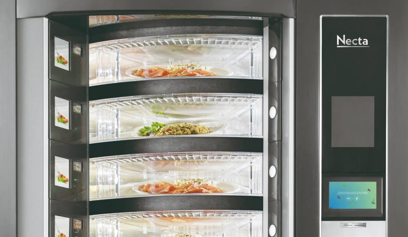 Fresh food compartments in a Necta Gusto Drum